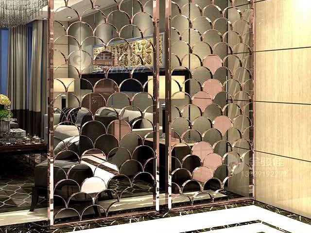 家用客廳不鏽鋼屏風花格隔斷