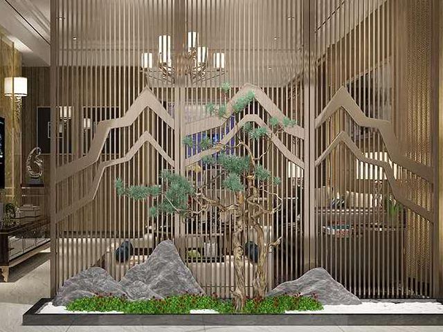 黃銅色鏤空（kōng）鋁隔斷