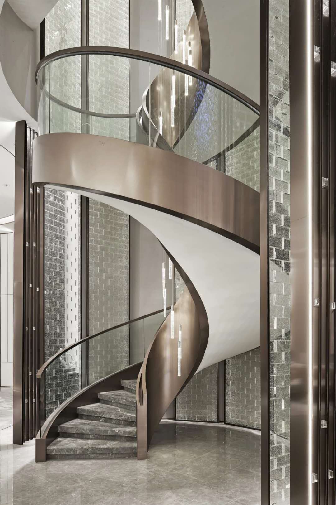 家裝高檔鈦金色不鏽鋼樓梯扶手