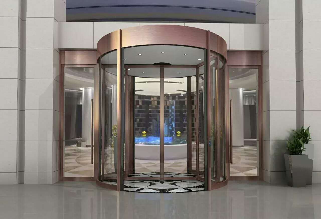 營銷中心不鏽鋼旋轉玻璃門