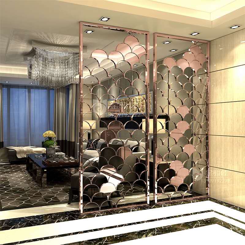 家（jiā）用客（kè）廳不鏽鋼（gāng）屏風花格隔斷