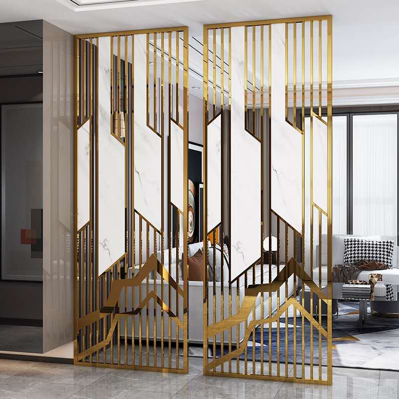 黃銅（tóng）色鏤空（kōng）鋁隔斷